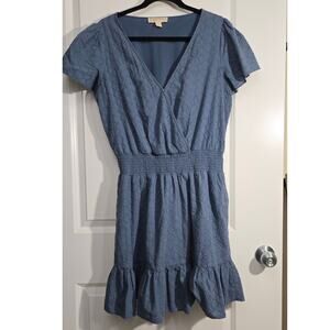 Michael Kors Blue Eyelet Dress - Size Large